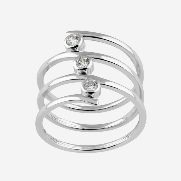 Rare 3 Spiral Gemstone Sterling Silver