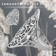 (Monthly Ring Club) Hearts & Vines Band Sterling Silver