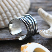 Sea Candy Ring: Rare Ocean Waves Sterling Silver