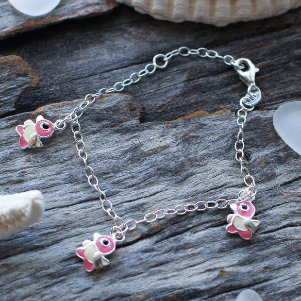 Petite Duck Charm Bracelet: Sterling Silver